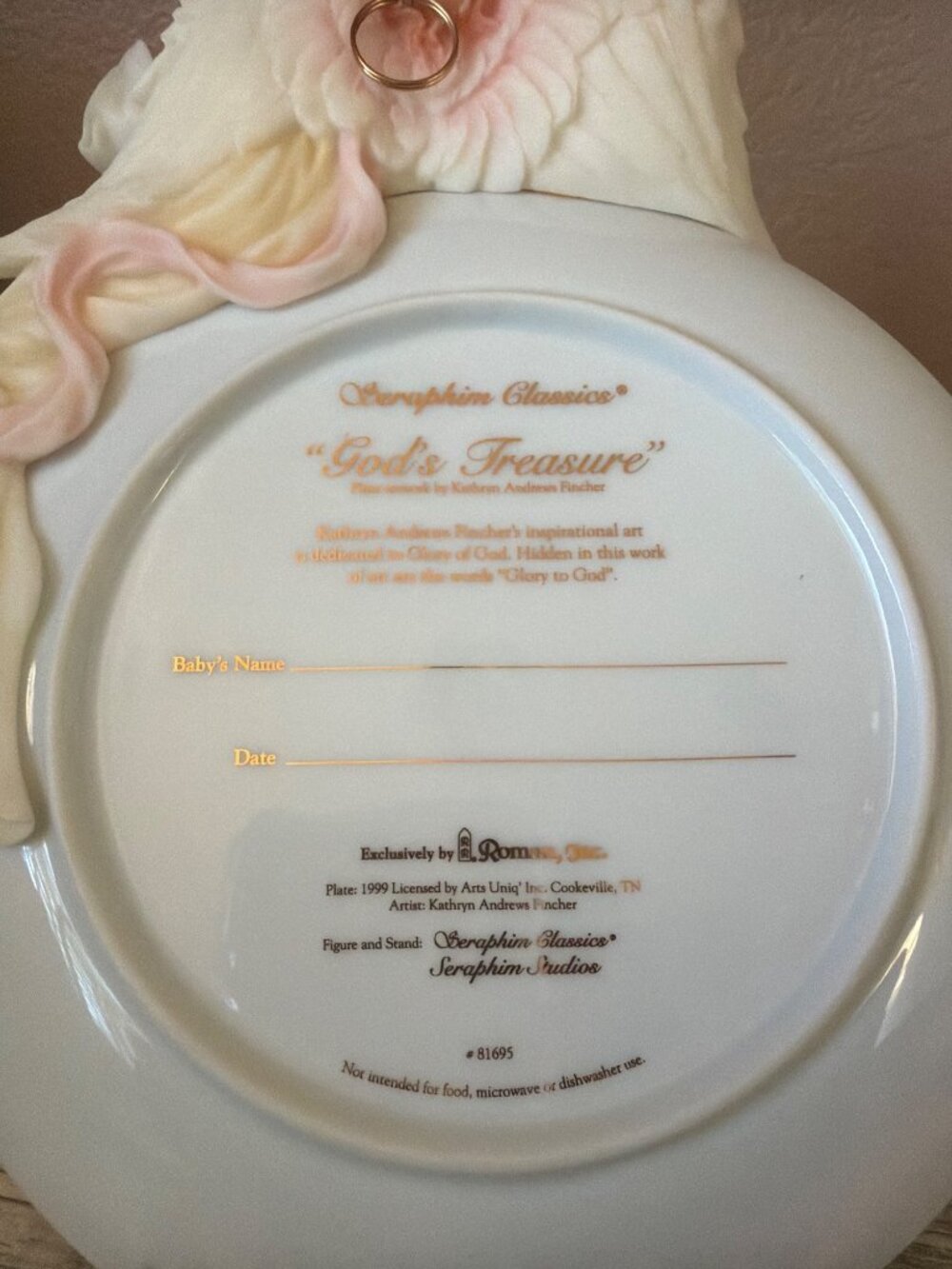 Seraphim Classics God's Treasure Christening Angel Plate Kathryn Fincher NEW - Picture 7 of 16